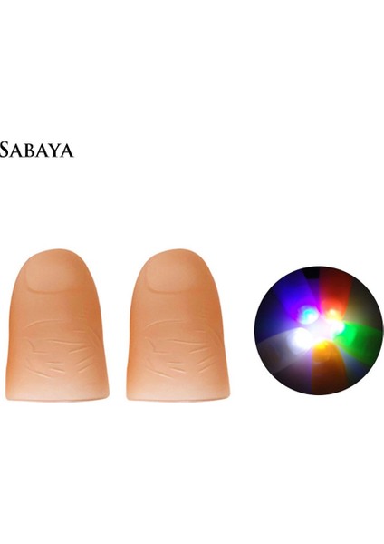 < Satış>2 Adet Sihirli LED Akülü Başparmak Parmaklar Işık Trick Prop Parti Kaynağı (Yurt Dışından)