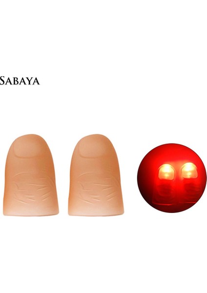 < Satış>2 Adet Sihirli LED Akülü Başparmak Parmaklar Işık Trick Prop Parti Kaynağı (Yurt Dışından)