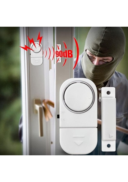 Adet Kapı ve Pencere Açık Alarm Sensörü 90DB Yüksek Sesli Alarm Güvenlik Alarmı Manyetik Tetiklemeli (Yurt Dışından)