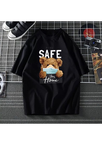**hazır Stok**özel Edı Teddy Bear Baskılı Grafik Kısa Kollu Tişört Moda/oversize/çift/büyük Beden/unisex Tişört (Yurt Dışından) indirimleri