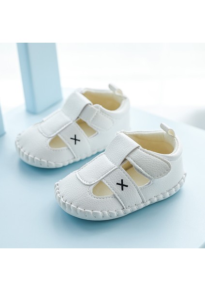 3-12 Aylık Erkek Bebek Yaz Sandalet Velcro Su Geçirmez Pu Ayakkabı (Yurt Dışından)