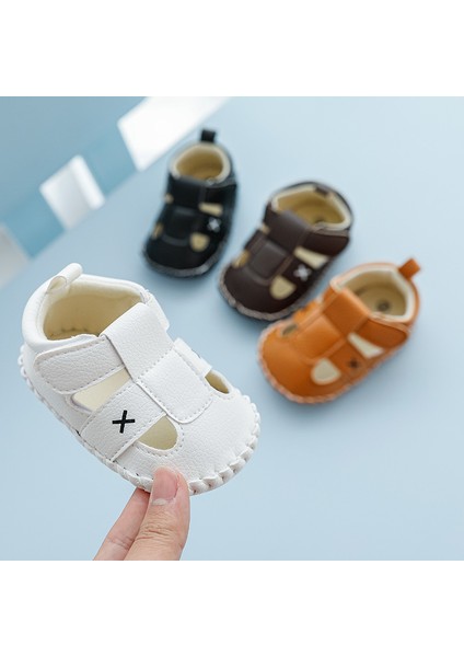 3-12 Aylık Erkek Bebek Yaz Sandalet Velcro Su Geçirmez Pu Ayakkabı (Yurt Dışından)