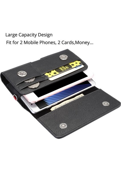 Evrensel Çift Kese Kemer Klipsi Kılıf Akıllı Telefon Için Pu 5.5-6.9 '' Bel Çantası Cep Telefonu Kapak Kılıfı (Yurt Dışından) indirimleri