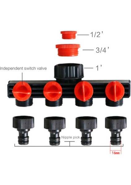 Bahçe Hortumu Ayırıcı Boru Bağlantıları 4 Yollu Ayırıcı Plastik Konnektör Sulama Adaptörü Bahçe Fourway Vana Yön Değiştirici Musluk (Yurt Dışından) modelleri