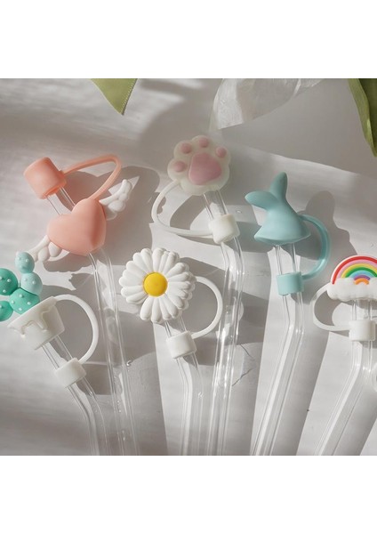 Toz Geçirmez Silikon Payet Kapak Yaratıcı Sevimli Silikon Çevre Koruma Saman Fişi Saman Bebek Çocuk Su Bardağı Acc (Yurt Dışından) modelleri