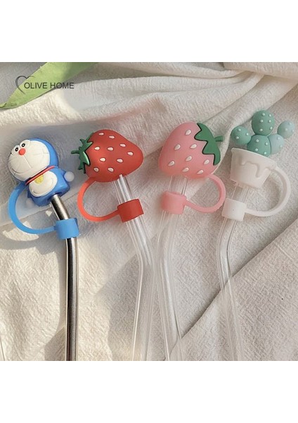 Toz Geçirmez Silikon Payet Kapak Yaratıcı Sevimli Silikon Çevre Koruma Saman Fişi Saman Bebek Çocuk Su Bardağı Acc (Yurt Dışından) fırsatları