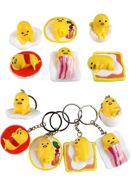Adet/takım Anime Gudetama Tembel Oyuncak Kolye Anahtarlıklar Pvc Aksiyon Figürleri Oyuncak (Yurt Dışından) modelleri