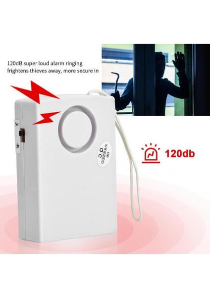 120DB Dokunmatik Sensör Güvenlik Alarmı Ev Seyahat Kapı Pencere Hırsız Uyarısı (Yurt Dışından)
