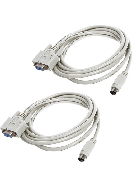 2x DB9P - 8p Mini Din RS232 Indirme Kablosu Beyaz 8,2 Ft, Plc Dvp-Eh Için (Yurt Dışından)