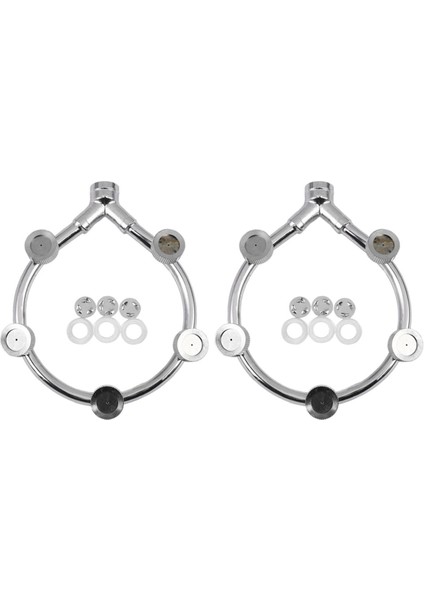 Lkpcıgcxm 2x Paslanmaz Çelik Fan Halkası 5 Nozul Koltuklu Püskürtücü Su Buharlı Vantilatör Halkası Su Püskürtücü Ince Sis Halkası (Yurt Dışından)