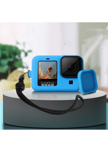 Gopro Kahraman Için 10/9 Siyah Aksesuar Kılıfı Koruyucu Yumuşak Konut Kauçuk + Lens Kapağı Silikon Kabuk Koruyucu Go Pro Hero9 (Yurt Dışından) modelleri