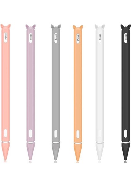 Sevimli Kedi Kulak Anti-Kaydırma Silikon Koruyucu Kılıfı Cap Tutucu Uç Kapak Koruyucu Kılıf Cilt Apple Kalem 2 Için iPad Kalem (Yurt Dışından)