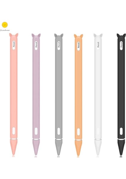 Sevimli Kedi Kulak Anti-Kaydırma Silikon Koruyucu Kılıfı Cap Tutucu Uç Kapak Koruyucu Kılıf Cilt Apple Kalem 2 Için iPad Kalem (Yurt Dışından)