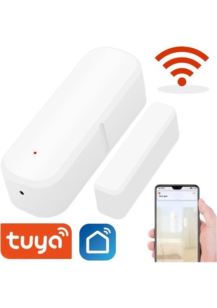 Tuya Smart Life Akıllı Kapı Sensörü Wifi Manyetik Kapı Sensörü Akıllı Ev Kapı ve Pencere Alarm Hatırlatma Güvenlik ve Koruma (Yurt Dışından)
