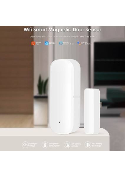 Tuya Smart Life Akıllı Kapı Sensörü Wifi Manyetik Kapı Sensörü Akıllı Ev Kapı ve Pencere Alarm Hatırlatma Güvenlik ve Koruma (Yurt Dışından)