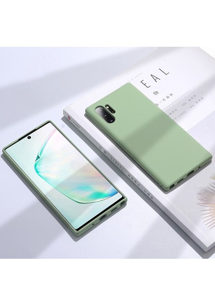 Ince Telefon Kılıfı Samsung Galaxy Note 10 Plus NOTE10 9 8 Arka Kapak Pürüzsüz Sıvı Yumuşak Silikon Akın Koruyucu Muhafaza (Yurt Dışından)