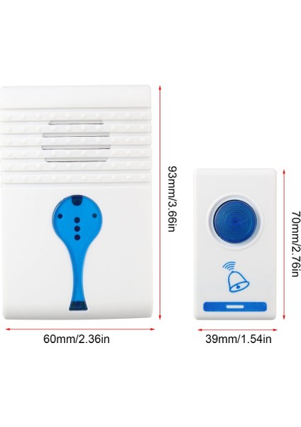 Dijital Alıcılı Dijital LED Kablosuz Oda Kapı Zili Uzaktan Kumandası (Yurt Dışından)