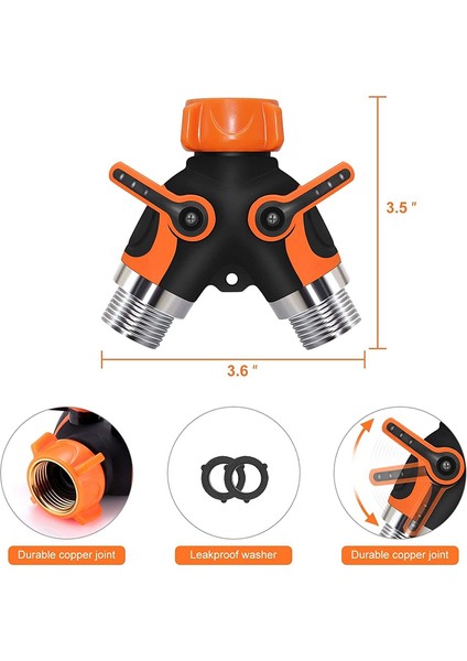 Bradoo-2 Yollu Bahçe Hortumu Ayırıcı, Bahçe Hortumu Için Ayırıcı Vana, Ağır Bahçe Hortumu Çıkışı Ayırıcı, 2 Yıkayıcılar (Yurt Dışından) modelleri