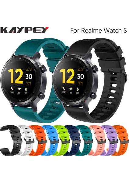 Realme Watch S Akıllı Saat Bandı Bilezik Wirststrap Için 22MM Yumuşak Silikon Kayış (Yurt Dışından)