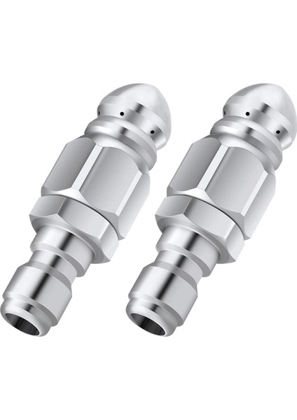 Zoroom 2 Paket Basınçlı Yıkama Kanalizasyon Jetter Memesi, 1/4 Inç Paslanmaz Çelik Kanalizasyon Ucu Yüksek Basınçlı Tahliye Jeti Hortum Borusu (Yurt Dışından)