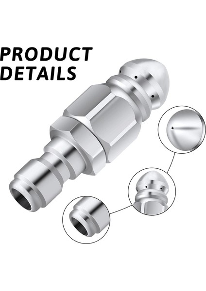 Zoroom 2 Paket Basınçlı Yıkama Kanalizasyon Jetter Memesi, 1/4 Inç Paslanmaz Çelik Kanalizasyon Ucu Yüksek Basınçlı Tahliye Jeti Hortum Borusu (Yurt Dışından) modelleri