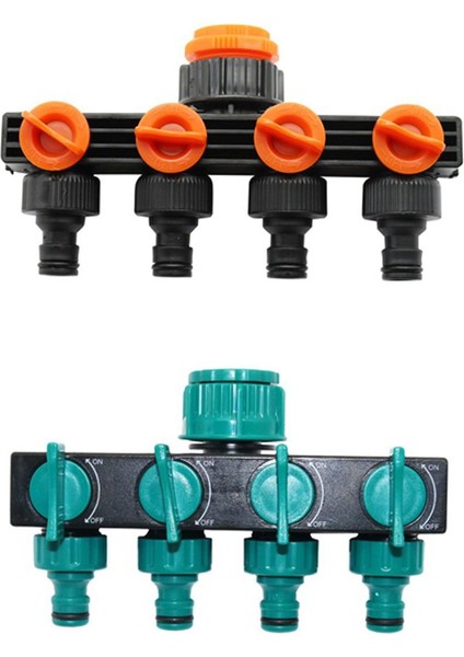 Bahçe Su Musluk Hortumu Konnektörü 4 Yollu Splitter Sulama Aracı Adaptörü (Yurt Dışından)