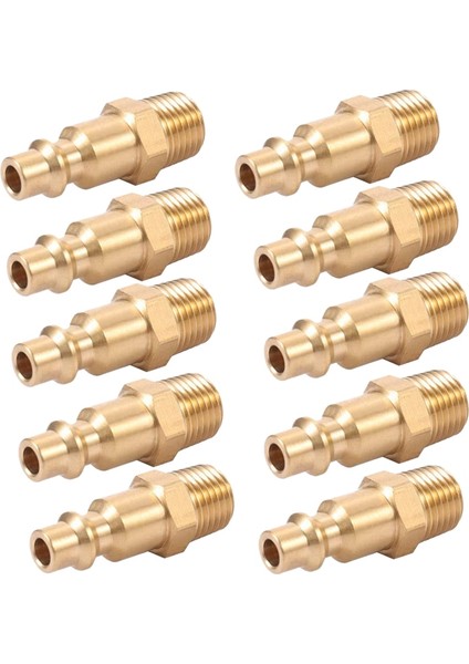 Pirinç 1/4 Inç Npt Erkek Hava Hortumu Hızlı Bağlantı Adaptörü, Hava Bağlayıcı Fiş Kiti, Hava Kompresörü Bağlantı Parçaları 10 Adet (Erkek Npt) (Yurt Dışından) fiyatları