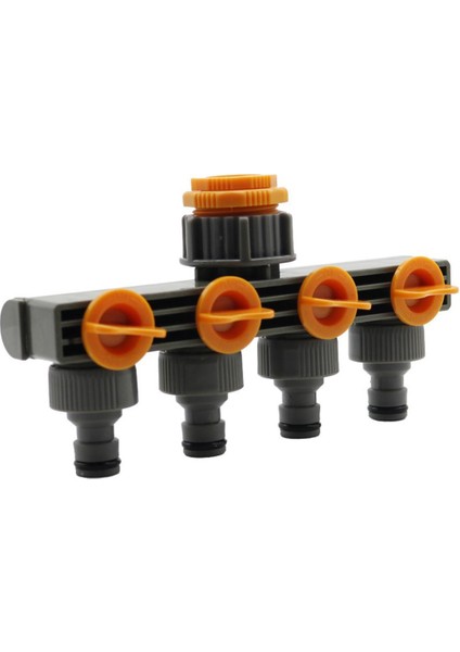 1 Adet Bahçe Su Hortumu Konnektörü 4 Yollu Splitter Sulama Aracı Yeşil/turuncu (Yurt Dışından)