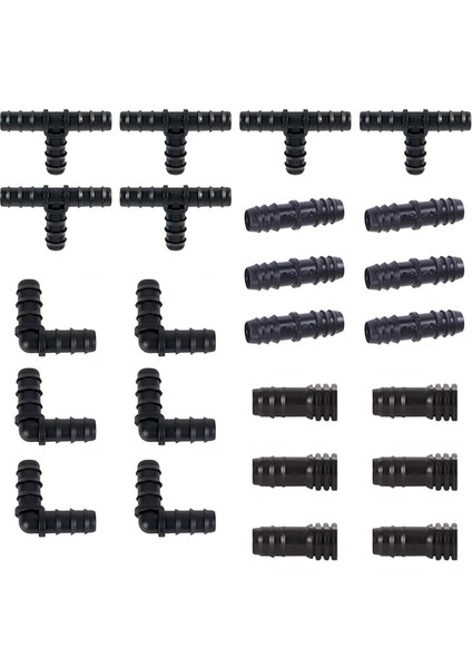 Damlama Borusu Için Ncanruı Sulama Bağlantı Parçaları Kiti -6 Tee, 6 Kaplin, 6 Uç, 6 Dirsek - 16MM Uyumlu Damla Yağmurlama Sistemleri (Yurt Dışından)