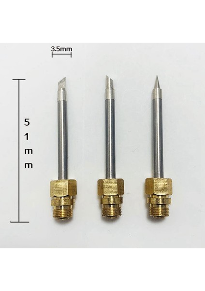 3x 510 Arayüzü Havya Ucu Mini Taşınabilir USB Havya Ucu Kaynak Rework Aksesuarları, Bıçak Ucu (Yurt Dışından)