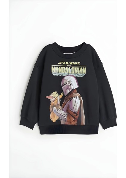 Bebek & Çocuk Star Wars Baskılı Siyah Renk 2 Iplik Şardonlu Sweatshirt