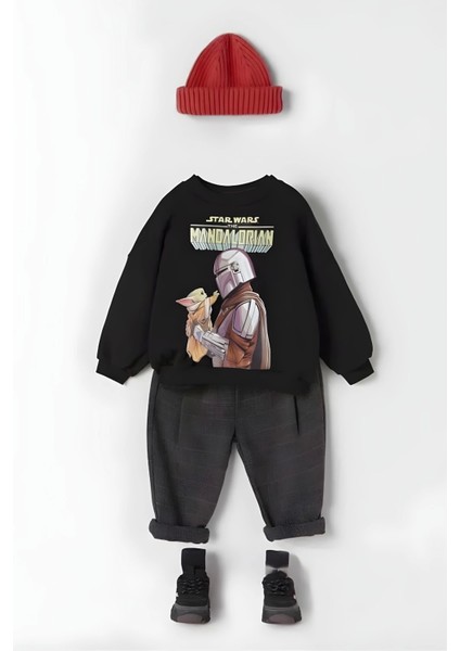 Bebek & Çocuk Star Wars Baskılı Siyah Renk 2 Iplik Şardonlu Sweatshirt modelleri
