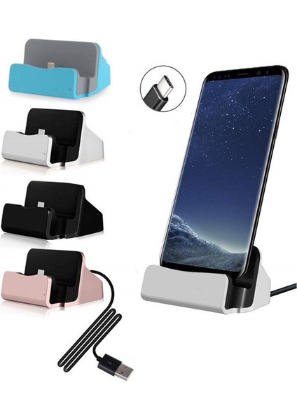 Type-C Sync Yuvası Şarj Aleti Stand Tutacağı Şarj Istasyonu Istasyonu Akıllı Telefon (Yurt Dışından)