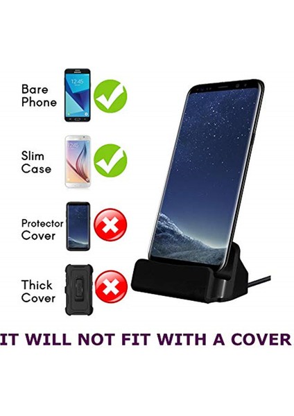 Type-C Sync Yuvası Şarj Aleti Stand Tutacağı Şarj Istasyonu Istasyonu Akıllı Telefon (Yurt Dışından)
