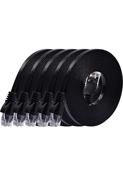 Bradoo-6 Rulo 3 Metre 98FT Kablo Cat6 Koaksiyel Utp Seri Kablo RJ45 Jumper Lan Kablosu Siyah (Yurt Dışından) indirimleri