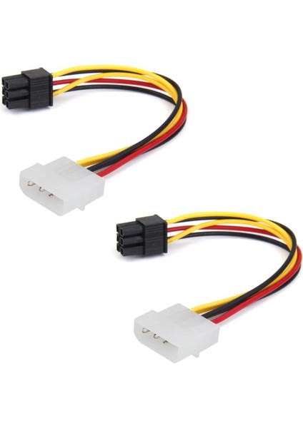 Pcıe Pcı Express Adaptörü Için 2x 4-Pin Erkek - 6-Pin Dişi Soket Kablosu (Yurt Dışından)
