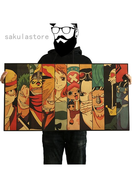 Büyük Boy Klasik Anime Tek Parça Koleksiyon Posteri Kraft Kağıt Bar Dekor Duvar Sanatı (Yurt Dışından)