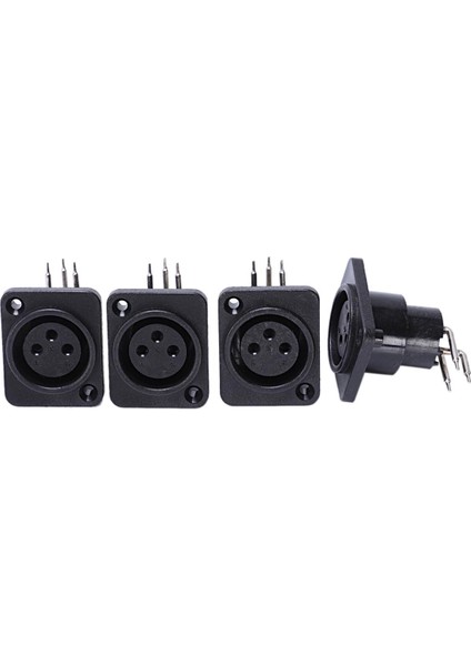 10 Adet Siyah Xlr 3pin Dişi Jak Paneli Şasi Soketli Konnektör (Yurt Dışından)
