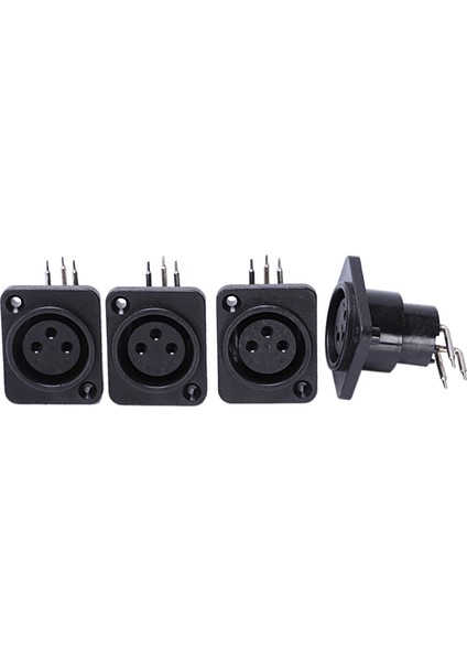 10 Adet Siyah Xlr 3pin Dişi Jak Paneli Şasi Soketli Konnektör (Yurt Dışından) fiyatları