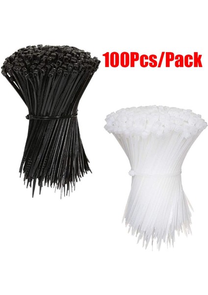 [ayak Izi] Naylon Kablo Bağı Askısı / Ziptie 100 Adet/paket (Inç=4,6,8,10,12) (MM=100,150,200,250,300) (Yurt Dışından)