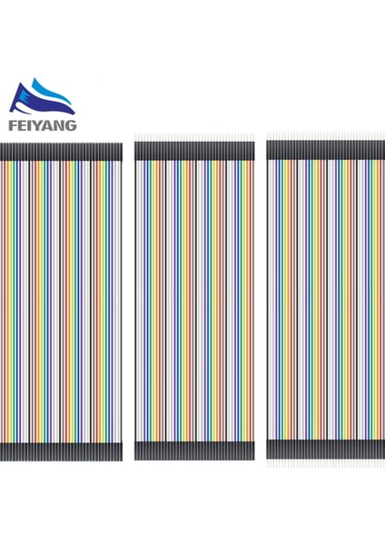 Ayak Koltuk 40 Adet Erkek - Erkek / Kadın - Erkek / Kadın - Kadın Dupont Jumper Tel Dıy Deney Breadboard Gökkuşağı 40P Teller Kablo 10CM 20CM 30CM Arduino Için (Yurt Dışından)