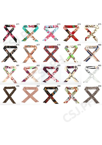 Codready Stok #12--#63 Twilly Eşarp 90CM*4CM Uzun Dekorasyon Çanta Charm Çanta Ipek Eşarp Kadın Moda Aksesuarları (Yurt Dışından) indirimleri