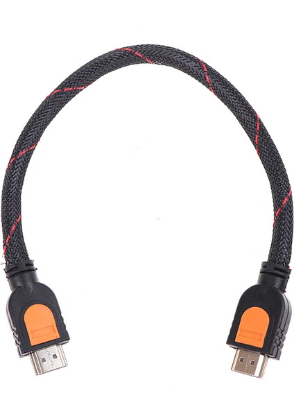 Hd Tv 3D 1080P Için 1 Ayak Kısa HDMI Kablosu Bir Ayak HDMI 1.4 Örgülü Altın (Yurt Dışından) modelleri