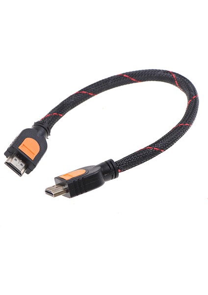 Hd Tv 3D 1080P Için 1 Ayak Kısa HDMI Kablosu Bir Ayak HDMI 1.4 Örgülü Altın (Yurt Dışından) indirimleri