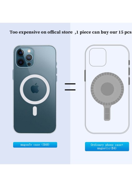 Dıy Kablosuz Şarj Mıknatısı Apple Iphone 13 12 Pro Max 11 Xs x Xr 8 Magsafe Kılıfı Manyetik Halka Etiket ile Uyumlu (Yurt Dışından)