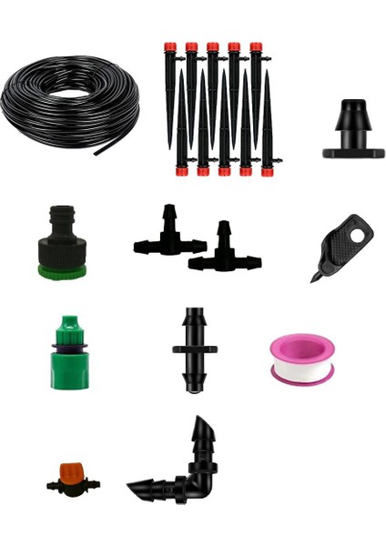 49.2ft 1/4 Inç Hortum Damla Sulama Sistemi Kiti Mini Akış Damlatıcı (Yurt Dışından)