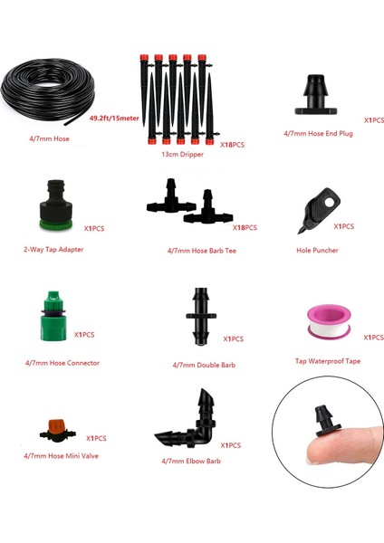 49.2ft 1/4 Inç Hortum Damla Sulama Sistemi Kiti Mini Akış Damlatıcı (Yurt Dışından) fırsatları