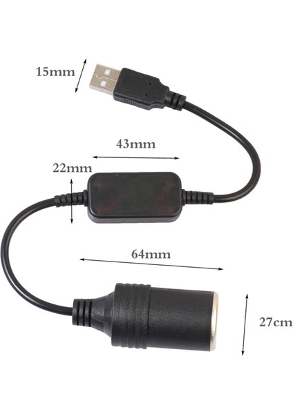 USB 5V - 12V Soket Güç Dişi Dönüştürücü Adaptör Kablosu (Yurt Dışından) indirimleri