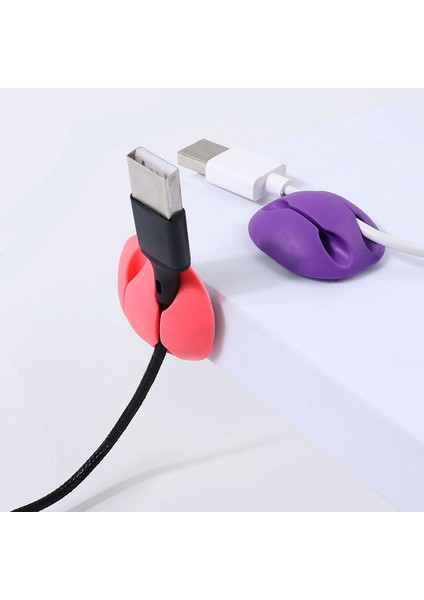 Iki Delikli Silika Jel Klip Kablo Depolama USB Araç Şarj Cihazı Ofis Ev Bilgisayarı Tv (Yurt Dışından) indirimleri