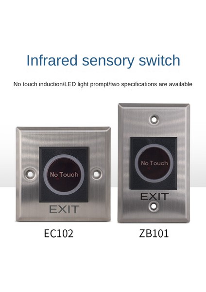 ZB101 Çinko Alaşım Kapı Çıkış Düğmesi Çıkış Anahtarı Kapı Erişim Kontrol Sistemi Için Kapı Basma Çıkış Kapı Açma Düğmesi Anahtarı (Yurt Dışından)
